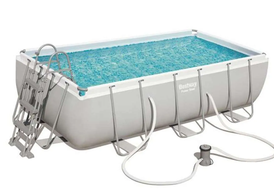 Bestway 56441 | Size 13.3 x 6.5 x 3.20 Ft | Power Steel Rectangular Metal Frame Portable Ready-Made Swimming Pool - Image 2
