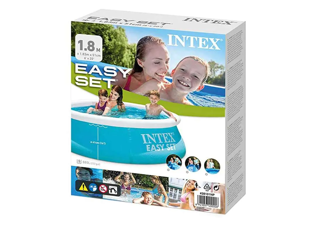 Intex 28101 | Size 6.4 x 6.11 x 2.00 Ft | Easy Set Round Inflatable Portable Above Ground Swimming Pool - Image 4