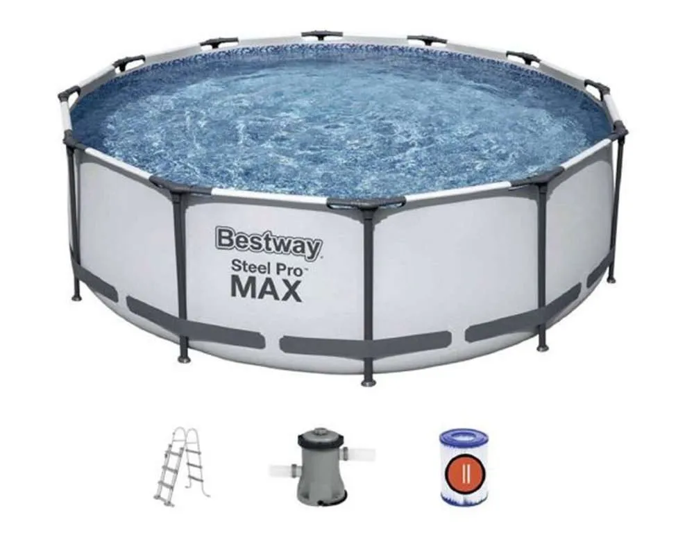 Bestway 56418 | Size 12.0 x 12.0 x 3.30 Ft | Steel Pro MAX Round Metal Frame Portable Ready-Made Swimming Pool - Image 3