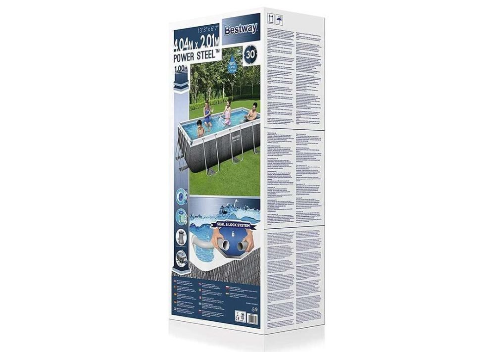 Bestway 56721 | Size 13.0 x 6.11 x 3.50 Ft | Power Steel Rectangular Metal Frame Portable Ready-Made Swimming Pool - Image 5