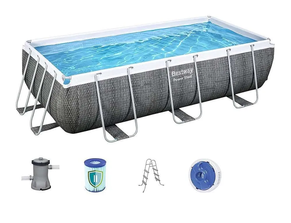 Bestway 56998 | Size 18.0 x 9.0 x 4.00 Ft | Power Steel Rectangular Metal Frame Portable Ready-Made Swimming Pool - Image 7
