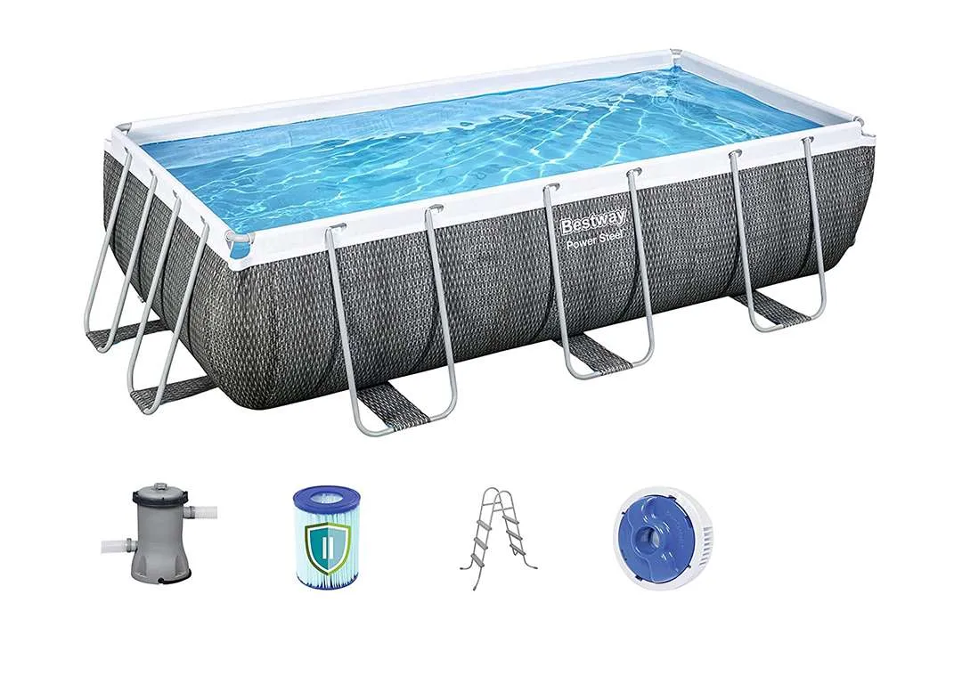 Bestway 56998 | Size 18.0 x 9.0 x 4.00 Ft | Power Steel Rectangular Metal Frame Portable Ready-Made Swimming Pool - Image 7