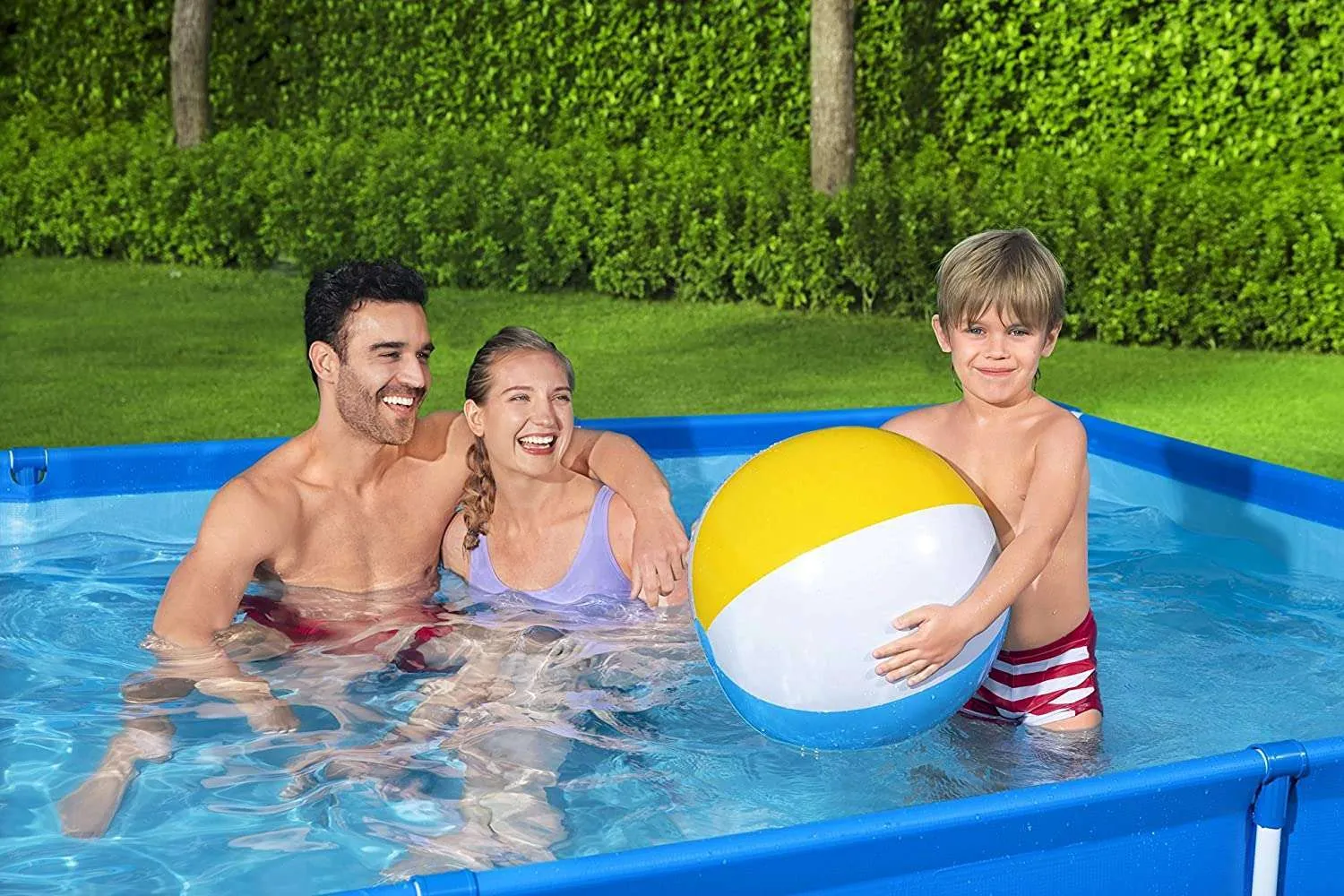Bestway 56404 | Size 9.1 x 6.11 x 2.10 Ft | Steel Pro Rectangular Metal Frame Portable Ready-Made Swimming Pool - Image 3