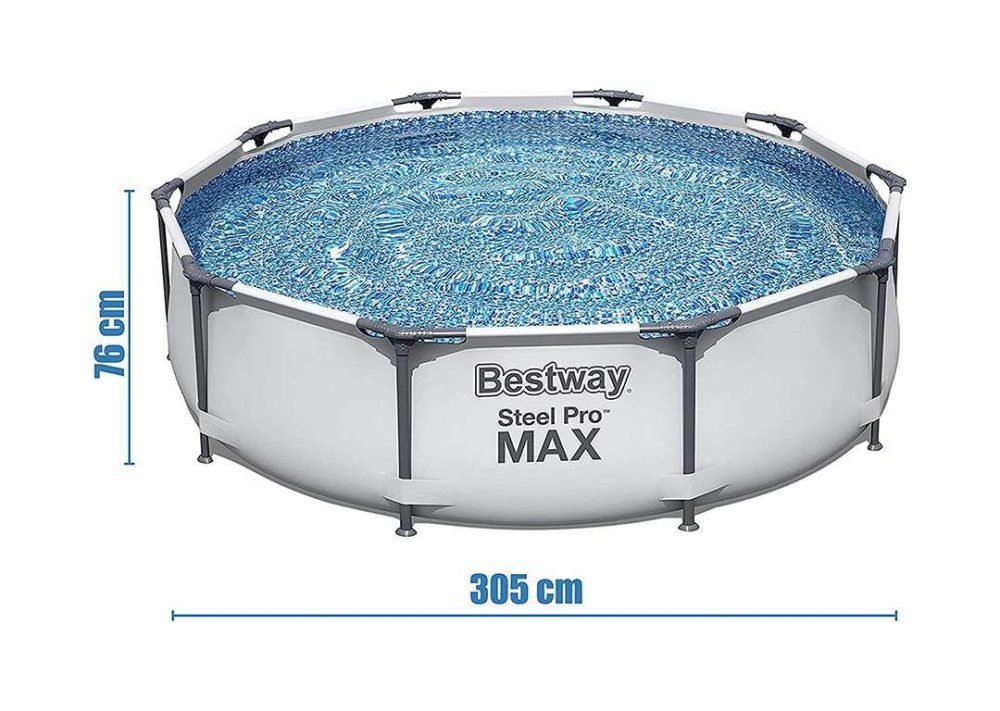 Bestway 56406 | Size 10.0 x 10.0 x 2.50 Ft | Steel Pro MAX Round Metal Frame Portable Ready-Made Swimming Pool - Image 7