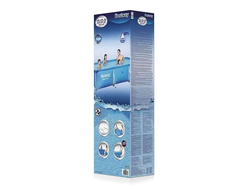 Bestway 56405 | Size 13.1 x 6.11 x 2.60 Ft | Steel Pro Rectangular Metal Frame Portable Ready-Made Swimming Pool - Image 5