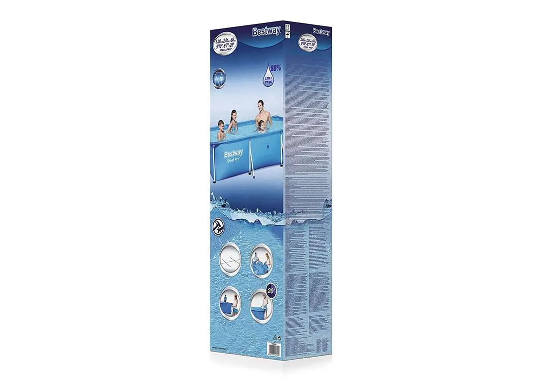 Bestway 56405 | Size 13.1 x 6.11 x 2.60 Ft | Steel Pro Rectangular Metal Frame Portable Ready-Made Swimming Pool - Image 5