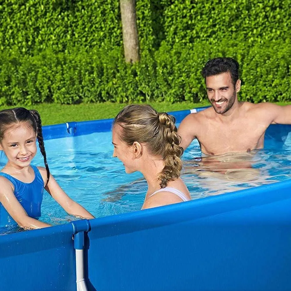 Bestway 56404 | Size 9.1 x 6.11 x 2.10 Ft | Steel Pro Rectangular Metal Frame Portable Ready-Made Swimming Pool - Image 5