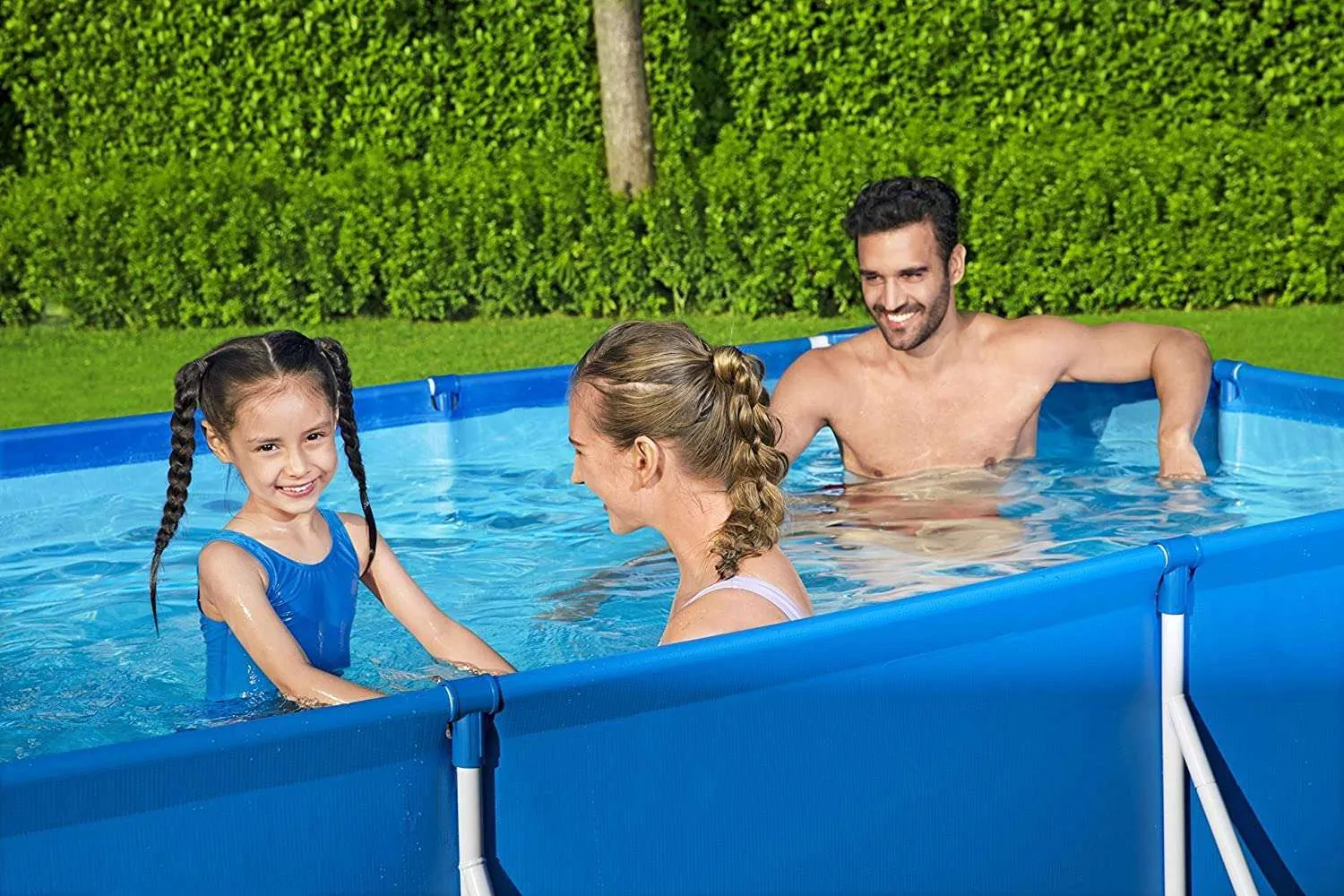 Bestway 56404 | Size 9.1 x 6.11 x 2.10 Ft | Steel Pro Rectangular Metal Frame Portable Ready-Made Swimming Pool - Image 5