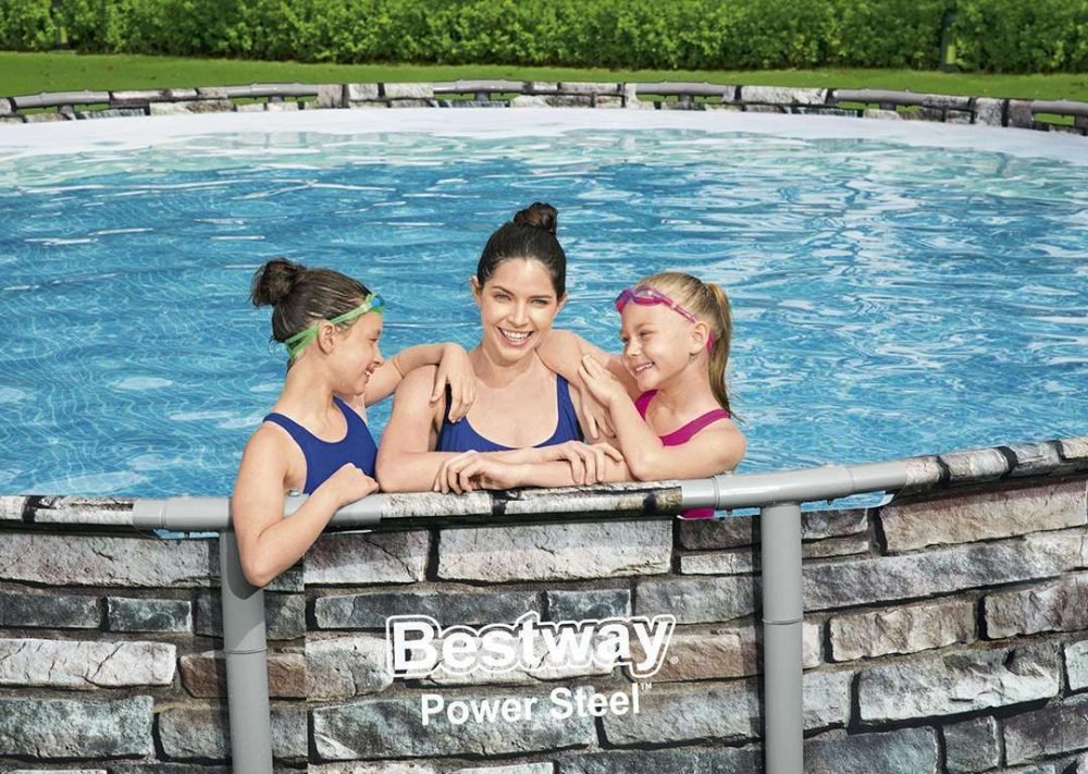 Bestway 56889 | Size 22.0 x 22.0 x 4.50 Ft | Power Steel Round Metal Frame Portable Ready-Made Swimming Pool - Image 9