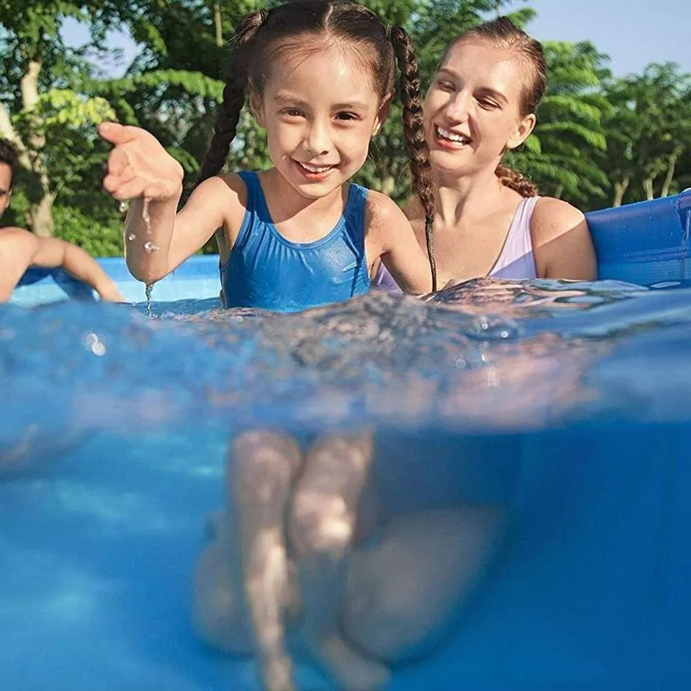 Bestway 56404 | Size 9.1 x 6.11 x 2.10 Ft | Steel Pro Rectangular Metal Frame Portable Ready-Made Swimming Pool - Image 2