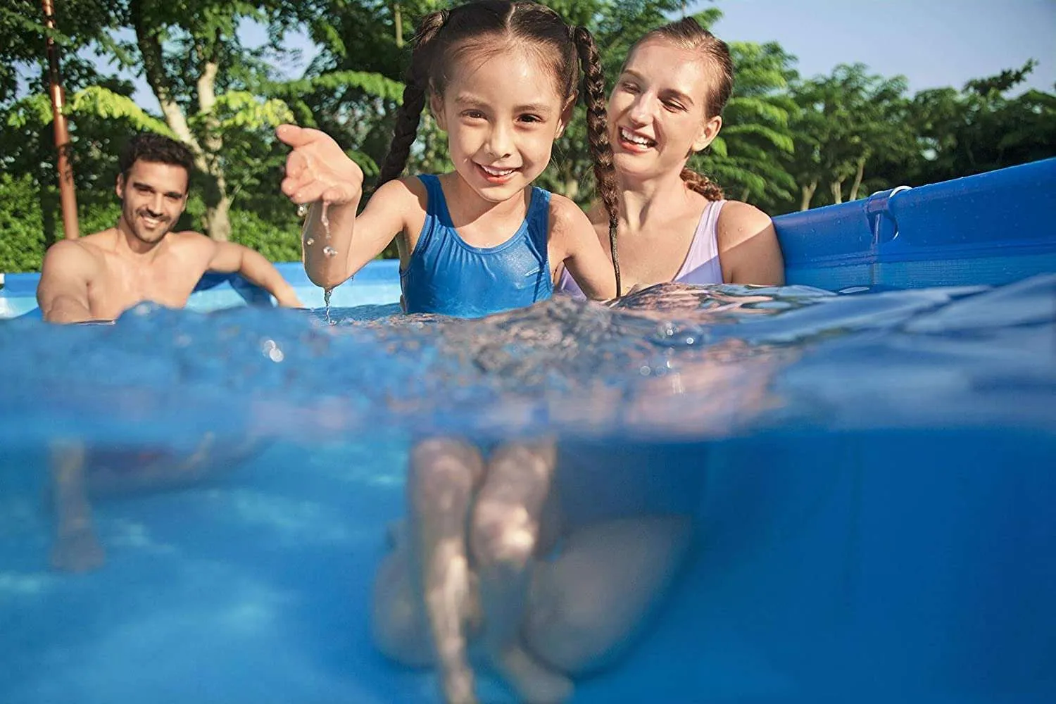 Bestway 56404 | Size 9.1 x 6.11 x 2.10 Ft | Steel Pro Rectangular Metal Frame Portable Ready-Made Swimming Pool - Image 2