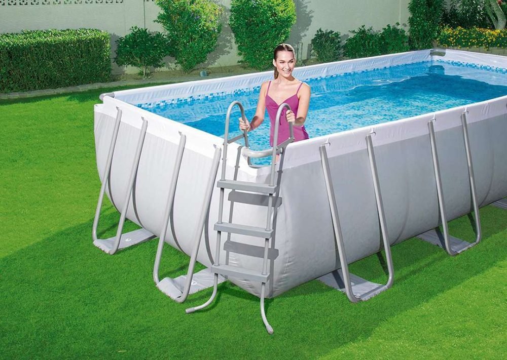 Bestway 56441 | Size 13.3 x 6.5 x 3.20 Ft | Power Steel Rectangular Metal Frame Portable Ready-Made Swimming Pool - Image 3