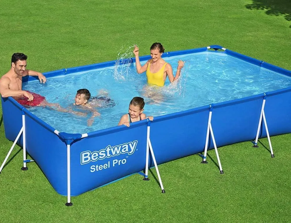 Bestway 56405 | Size 13.1 x 6.11 x 2.60 Ft | Steel Pro Rectangular Metal Frame Portable Ready-Made Swimming Pool - Image 7