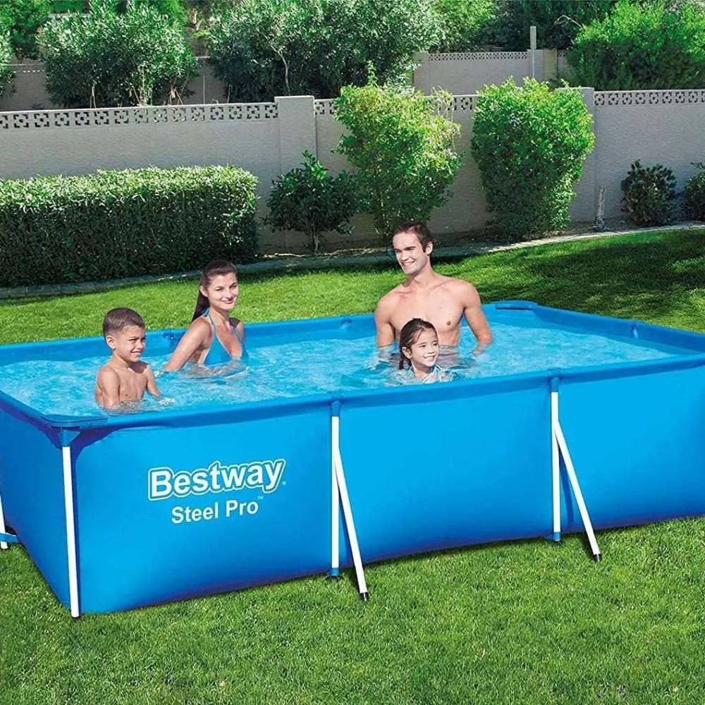 Bestway 56404 | Size 9.1 x 6.11 x 2.10 Ft | Steel Pro Rectangular Metal Frame Portable Ready-Made Swimming Pool - Image 7