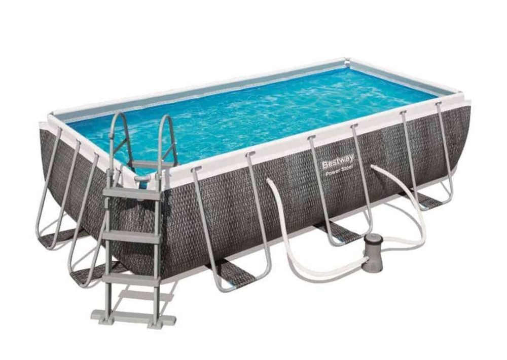 Bestway 56721 | Size 13.0 x 6.11 x 3.50 Ft | Power Steel Rectangular Metal Frame Portable Ready-Made Swimming Pool - Image 6