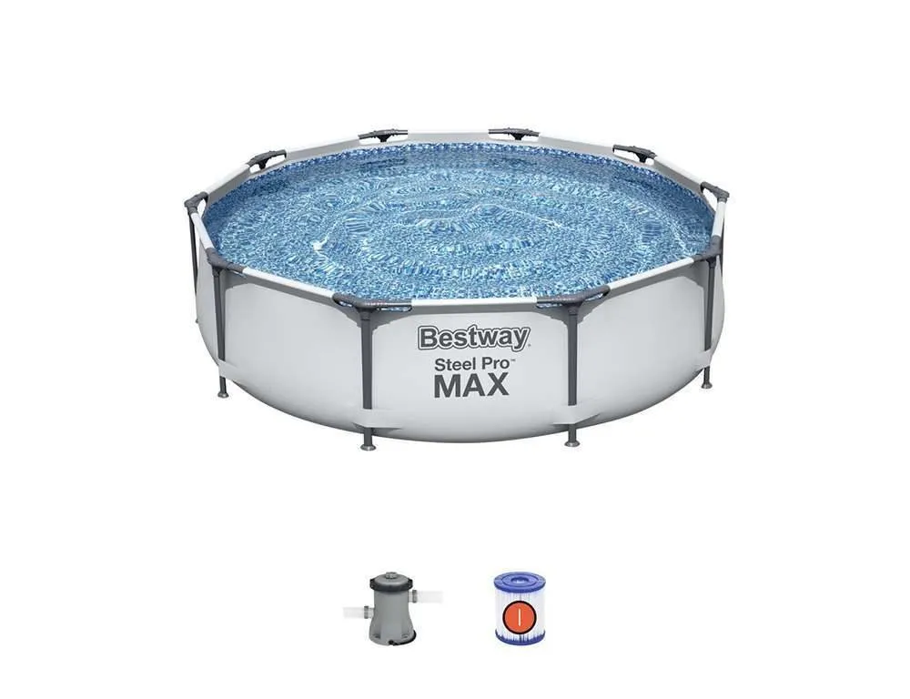 Bestway 56408 | Size 10.0 x 10.0 x 2.50 Ft | Steel Pro MAX Round Metal Frame Portable Ready-Made Swimming Pool - Image 6