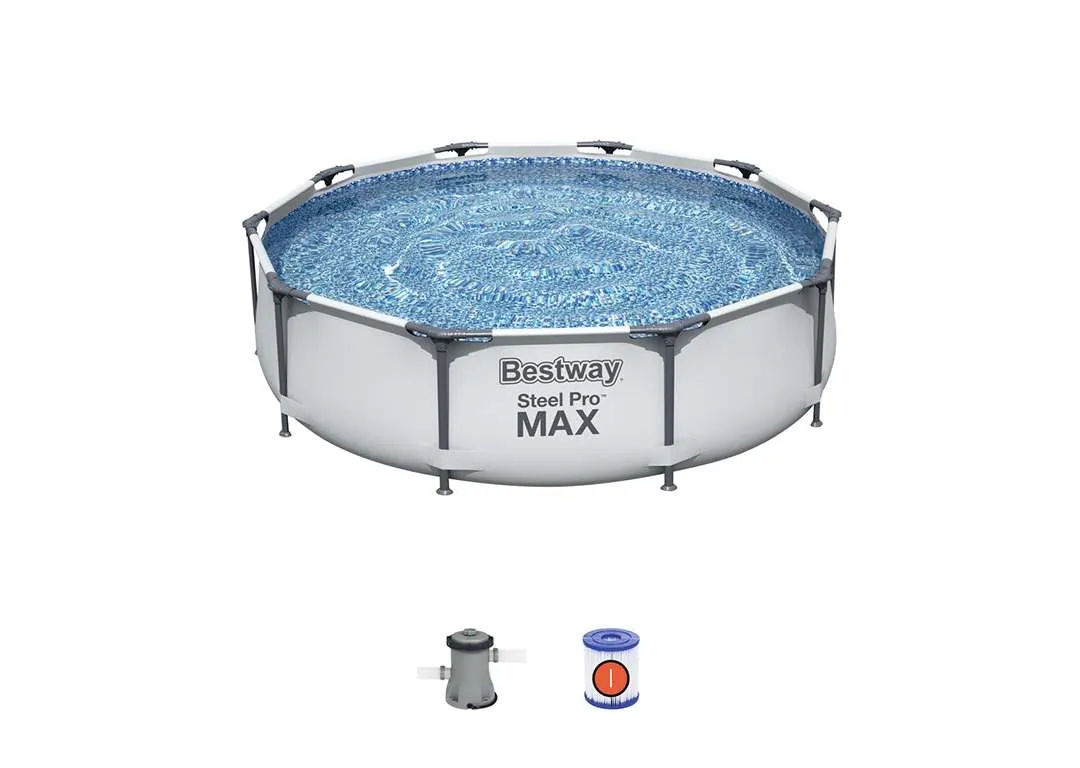 Bestway 56408 | Size 10.0 x 10.0 x 2.50 Ft | Steel Pro MAX Round Metal Frame Portable Ready-Made Swimming Pool - Image 6
