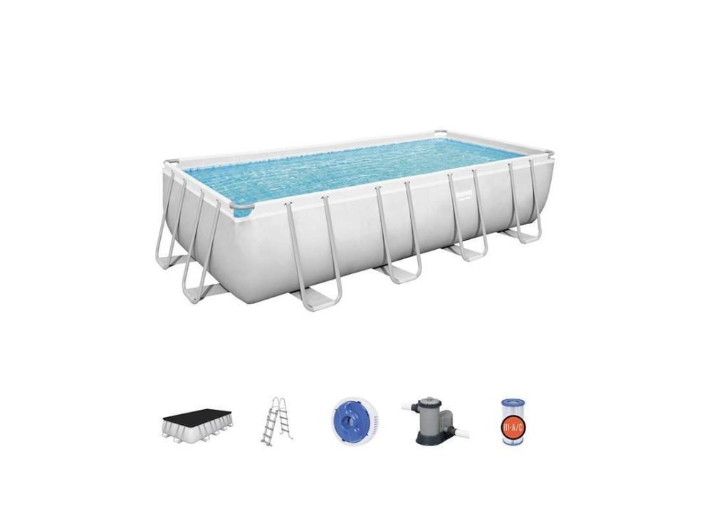 Bestway 56465 | Size 18.0 x 8.98 x 4.00 Ft | Power Steel Rectangular Metal Frame Portable Ready-Made Swimming Pool - Image 4