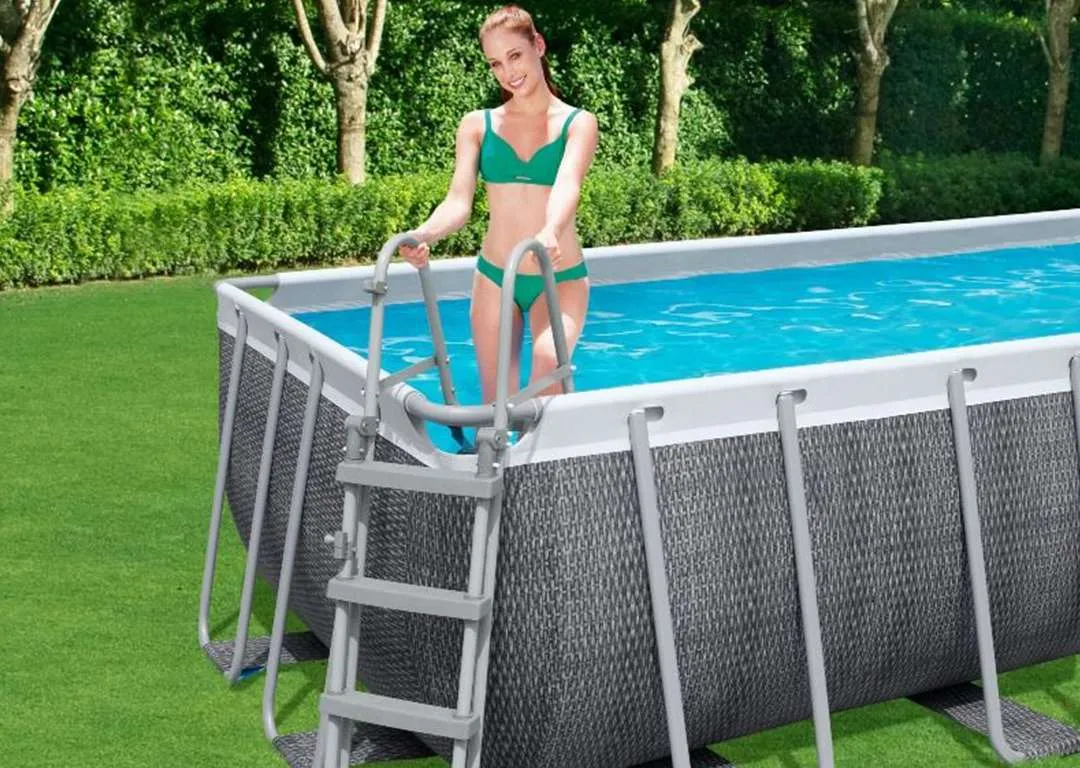 Bestway 56998 | Size 18.0 x 9.0 x 4.00 Ft | Power Steel Rectangular Metal Frame Portable Ready-Made Swimming Pool - Image 3