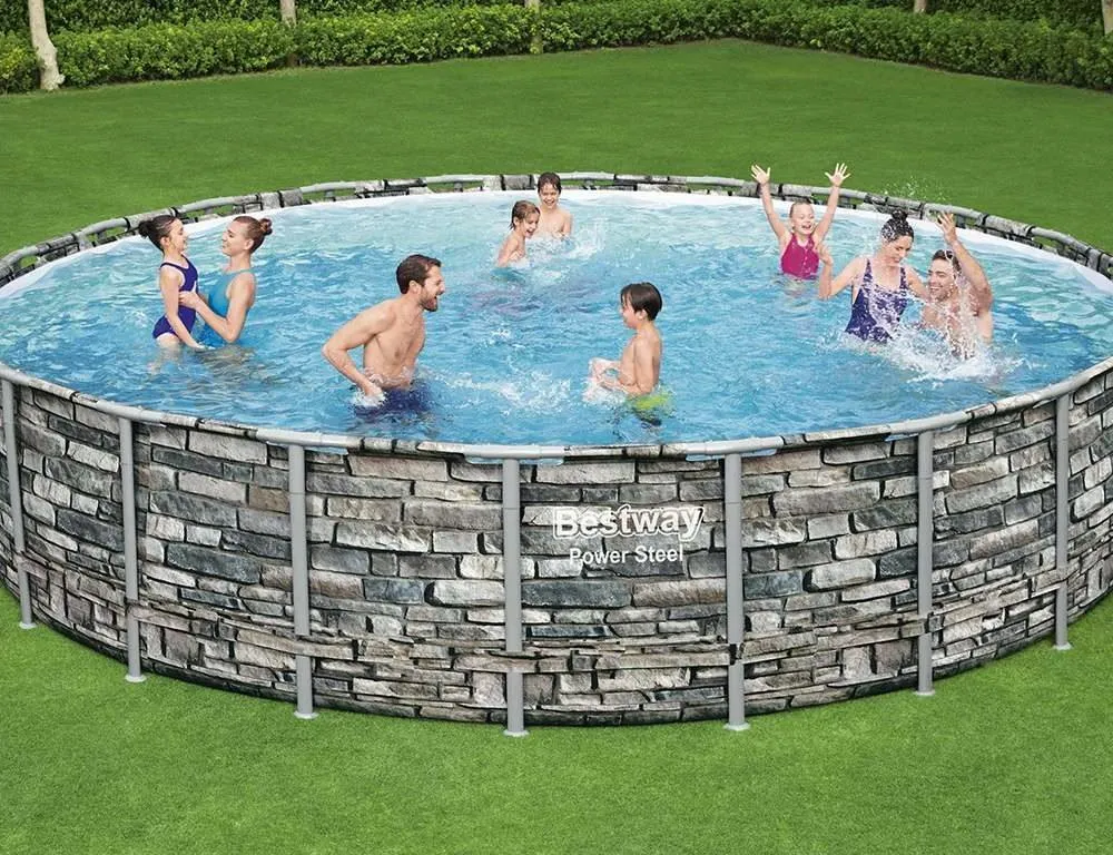 Bestway 56889 | Size 22.0 x 22.0 x 4.50 Ft | Power Steel Round Metal Frame Portable Ready-Made Swimming Pool - Image 3