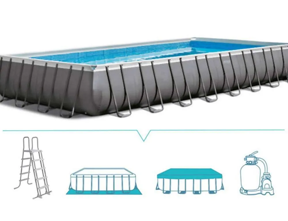 Intex 26374 | Size 32.0 x 16.0 x 4.33 Ft | Ultra XTR Rectangular Metal Frame Portable Ready-Made Swimming Pool - Image 3
