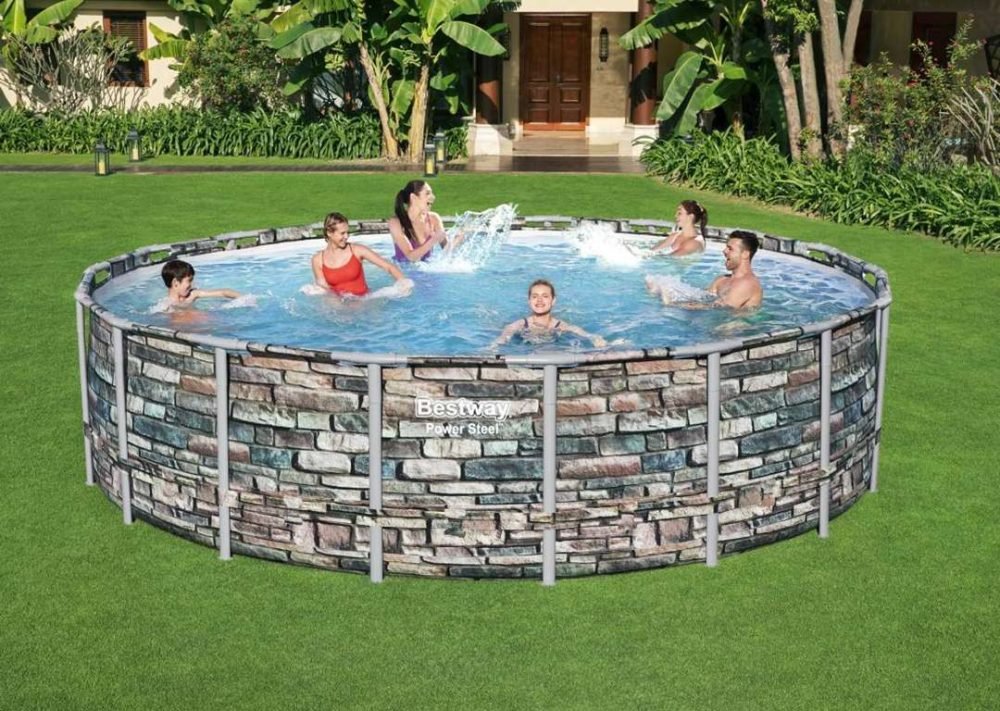 Bestway 56886 | Size 18.0 x 18.0 x 4.33 Ft | Power Steel Round Metal Frame Portable Ready-Made Swimming Pool - Image 3