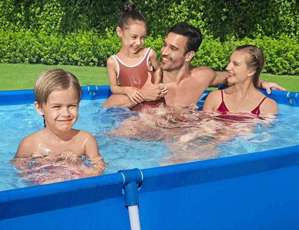 Bestway 56411 | Size 9.1 x 6.7 x 2.10 Ft | Steel Pro Rectangular Metal Frame Portable Ready-Made Swimming Pool - Image 8