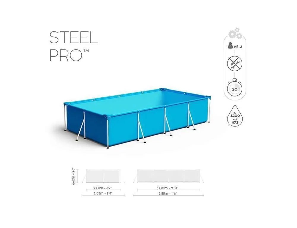 Bestway 56411 | Size 9.1 x 6.7 x 2.10 Ft | Steel Pro Rectangular Metal Frame Portable Ready-Made Swimming Pool - Image 10
