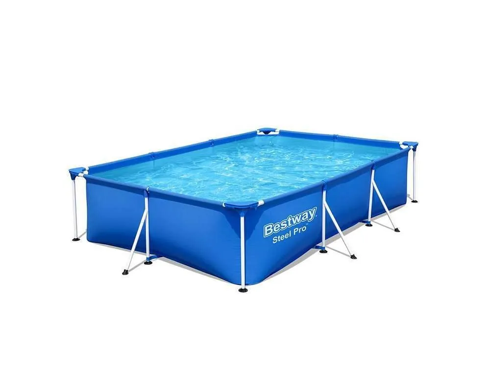 Bestway 56411 | Size 9.1 x 6.7 x 2.10 Ft | Steel Pro Rectangular Metal Frame Portable Ready-Made Swimming Pool - Image 4