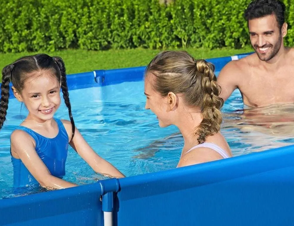 Bestway 56405 | Size 13.1 x 6.11 x 2.60 Ft | Steel Pro Rectangular Metal Frame Portable Ready-Made Swimming Pool - Image 2