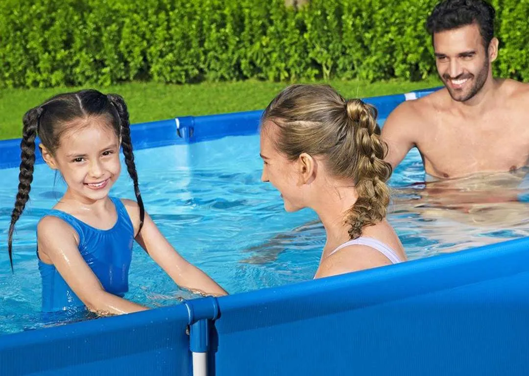 Bestway 56405 | Size 13.1 x 6.11 x 2.60 Ft | Steel Pro Rectangular Metal Frame Portable Ready-Made Swimming Pool - Image 2