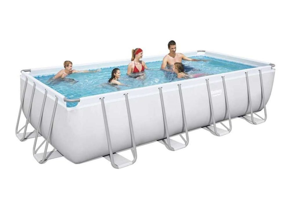 Bestway 56466 | Size 18.0 x 8.98 x 4.00 Ft | Power Steel Rectangular Metal Frame Portable Ready-Made Swimming Pool - Image 2
