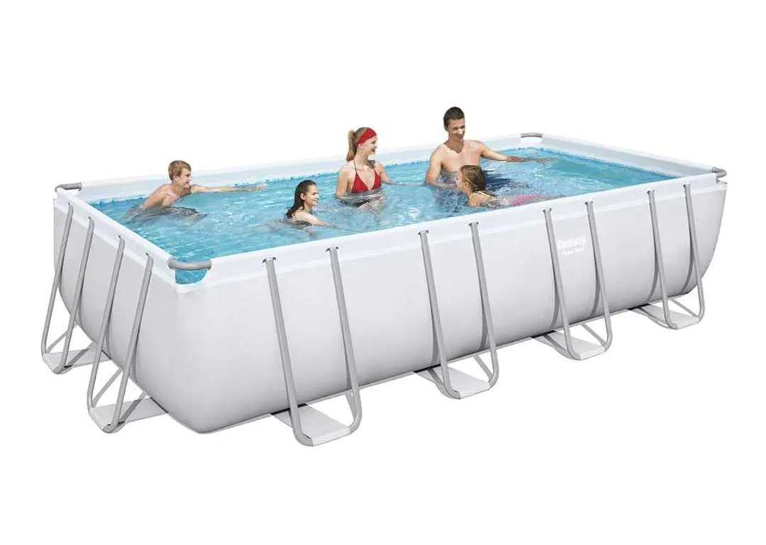 Bestway 56466 | Size 18.0 x 8.98 x 4.00 Ft | Power Steel Rectangular Metal Frame Portable Ready-Made Swimming Pool - Image 2