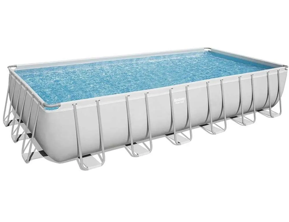 Bestway 56475 | Size 25.5 x 13.5 x 4.30 Ft | Power Steel Rectangular Metal Frame Portable Ready-Made Swimming Pool - Image 3