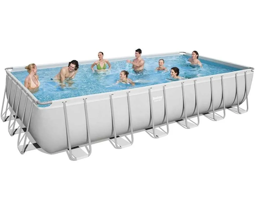 Bestway 56475 | Size 25.5 x 13.5 x 4.30 Ft | Power Steel Rectangular Metal Frame Portable Ready-Made Swimming Pool - Image 4