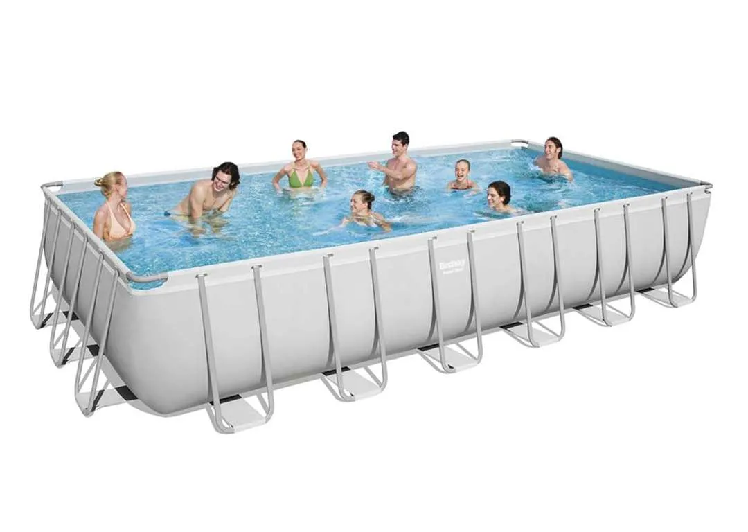 Bestway 56475 | Size 25.5 x 13.5 x 4.30 Ft | Power Steel Rectangular Metal Frame Portable Ready-Made Swimming Pool - Image 4