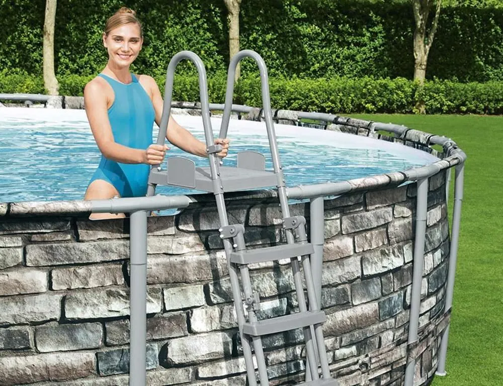 Bestway 56889 | Size 22.0 x 22.0 x 4.50 Ft | Power Steel Round Metal Frame Portable Ready-Made Swimming Pool - Image 6