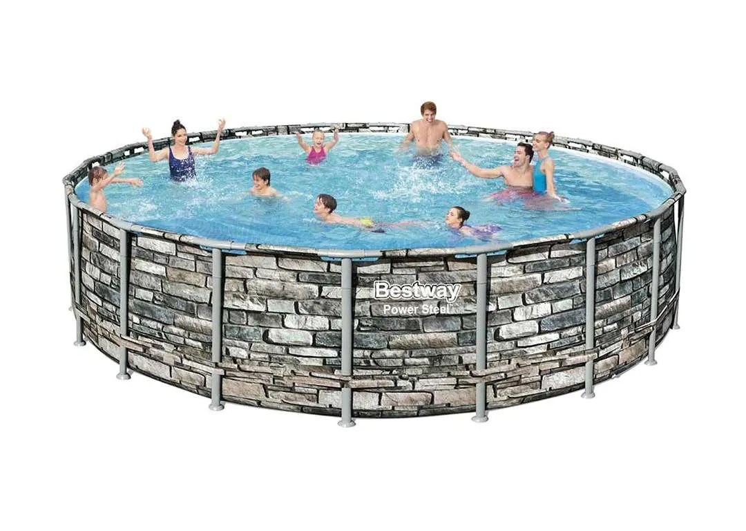 Bestway 56883 | Size 20.0 x 20.0 x 4.50 Ft | Power Steel Round Metal Frame Portable Ready-Made Swimming Pool - Image 2