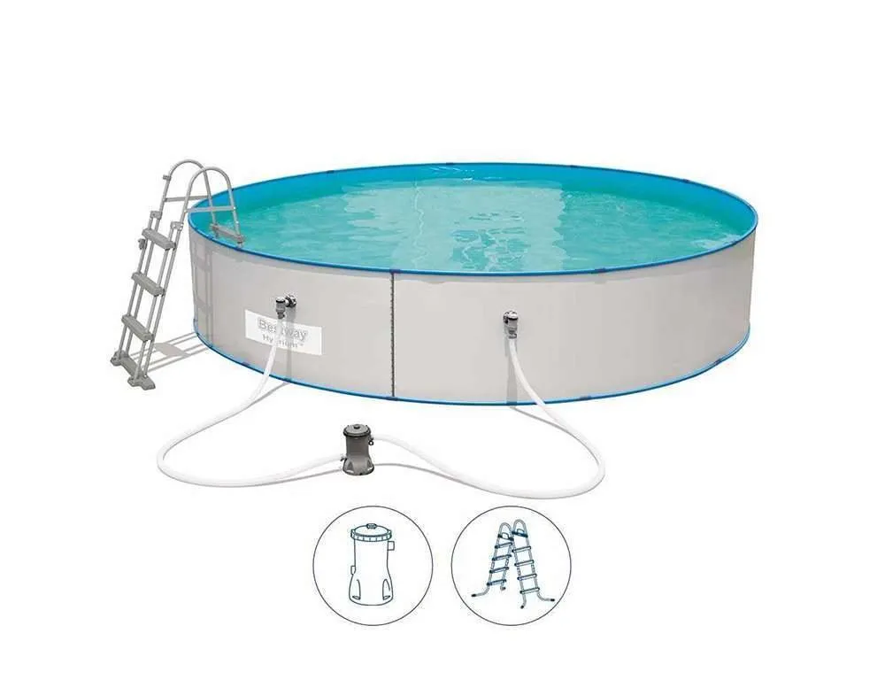 Bestway 56386W | Size 15.09 x 15.09 x 2.09 Ft | Hydrium Steel Round Metal Frame Portable Ready-Made Swimming Pool - Image 6