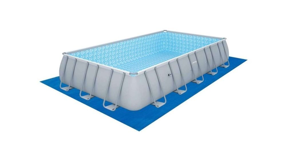 Bestway 56474 | Size 24.0 x 12.0 x 4.30 Ft | Power Steel Rectangular Metal Frame Portable Ready-Made Swimming Pool - Image 9