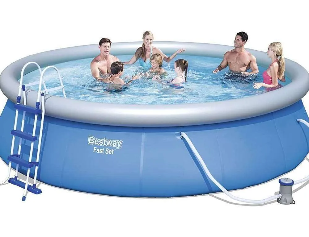 Bestway 57316 | Size 15.0 x 15.0 x 2.75 Ft | Fast Set Inflatable Round Portable Ready-Made Swimming Pool - Image 4