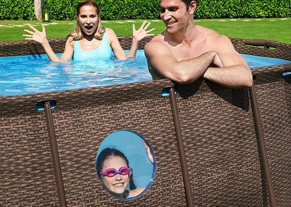 Bestway 56714 | Size 14.0 x 8.0 x 3.29 Ft | Power Steel Vista Series Oval Metal Frame Portable Ready-Made Swimming Pool - Image 2