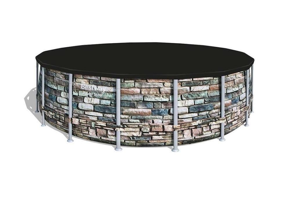 Bestway 56886 | Size 18.0 x 18.0 x 4.33 Ft | Power Steel Round Metal Frame Portable Ready-Made Swimming Pool - Image 4