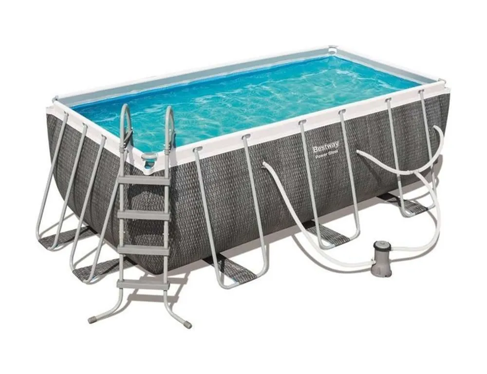 Bestway 56998 | Size 18.0 x 9.0 x 4.00 Ft | Power Steel Rectangular Metal Frame Portable Ready-Made Swimming Pool - Image 5