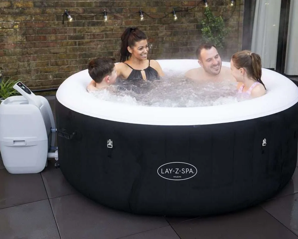 Bestway 60001 | Size 5.90 x 5.90 x 2.16 Ft | Inflatable Portable Spa Lay Z Bathtub Miami - Image 2