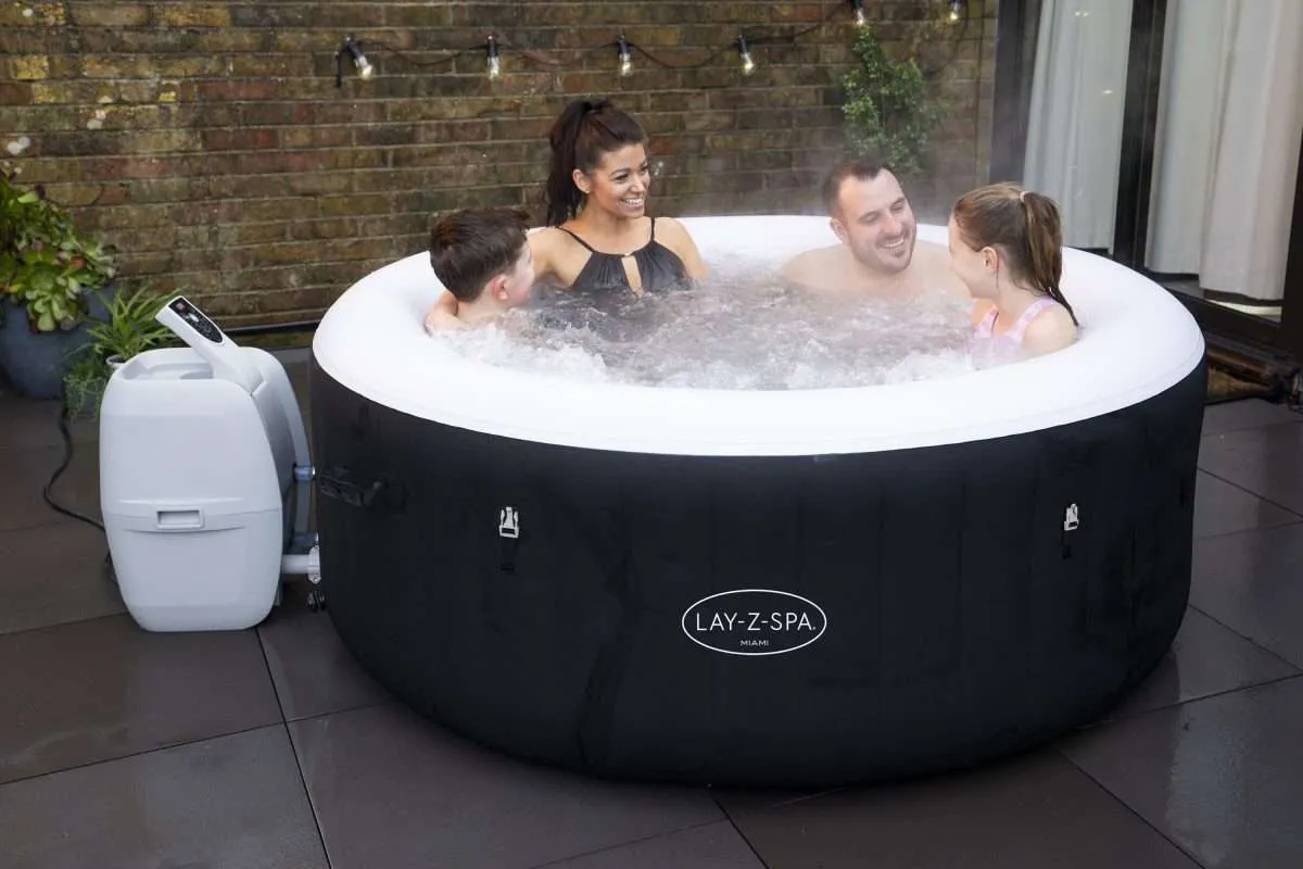 Bestway 60001 | Size 5.90 x 5.90 x 2.16 Ft | Inflatable Portable Spa Lay Z Bathtub Miami - Image 2