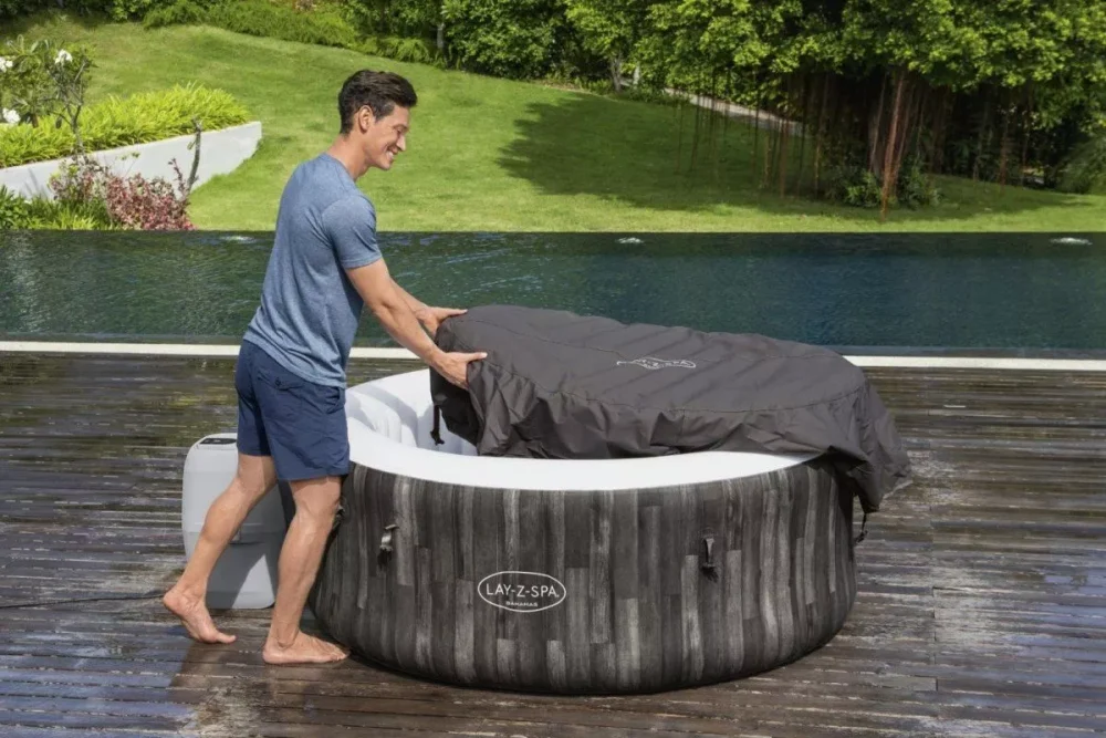 Bestway 60005 | Size 5.92 x 5.92 x 2.16 Ft | Inflatable Portable Spa Lay Z Bathtub Bahamas - Image 7