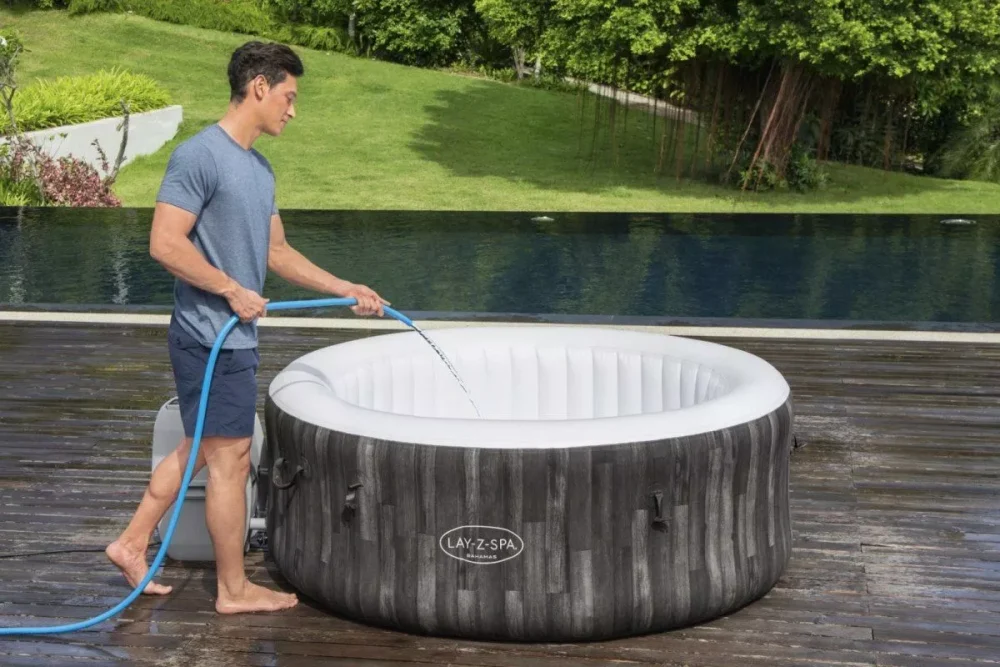 Bestway 60005 | Size 5.92 x 5.92 x 2.16 Ft | Inflatable Portable Spa Lay Z Bathtub Bahamas - Image 2