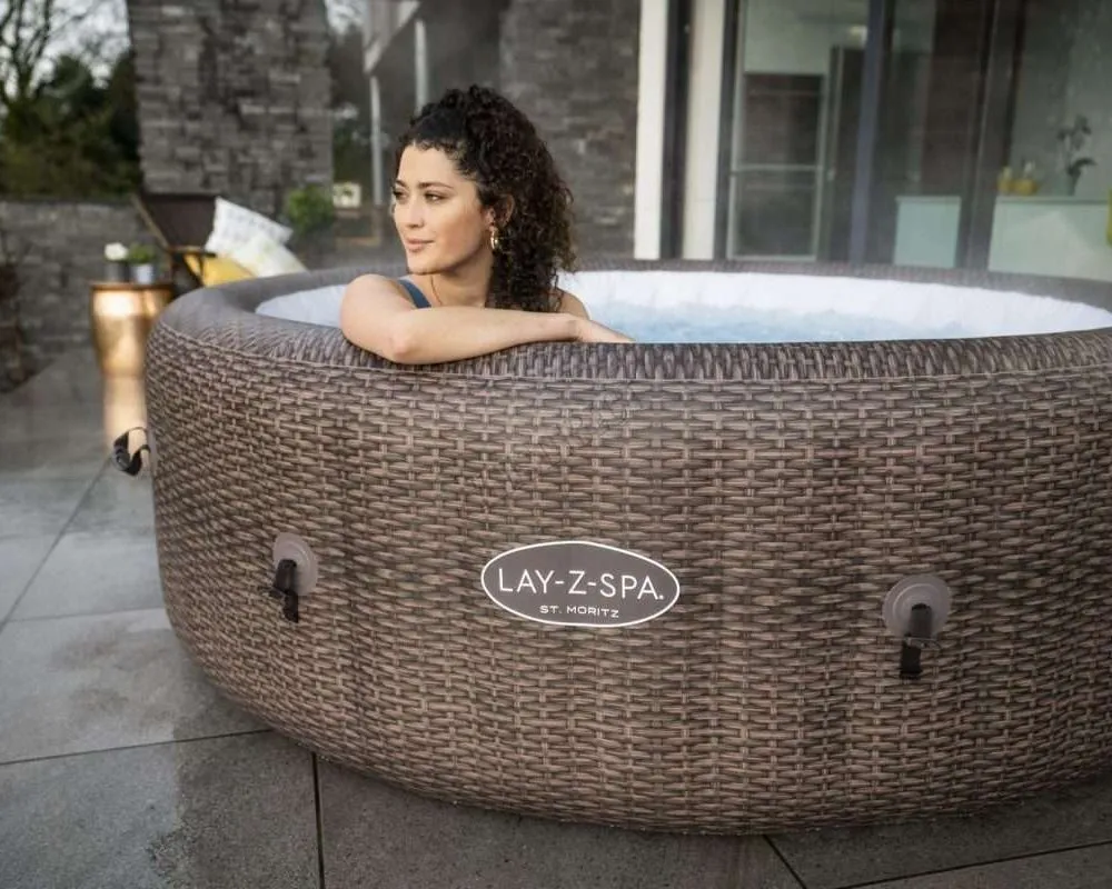 Bestway 60023 | Size 7.00 x 7.00 x 2.30 Ft | Inflatable Portable Spa Lay Z Bathtub St Moritz - Image 3