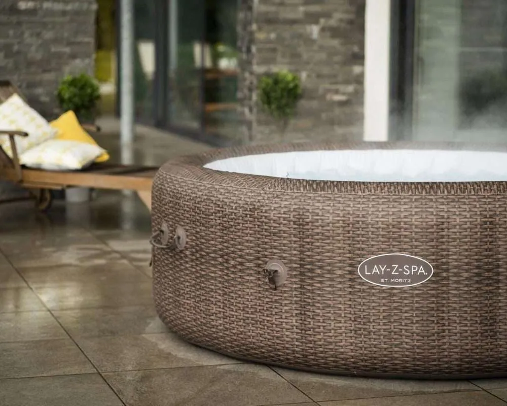 Bestway 60023 | Size 7.00 x 7.00 x 2.30 Ft | Inflatable Portable Spa Lay Z Bathtub St Moritz - Image 4